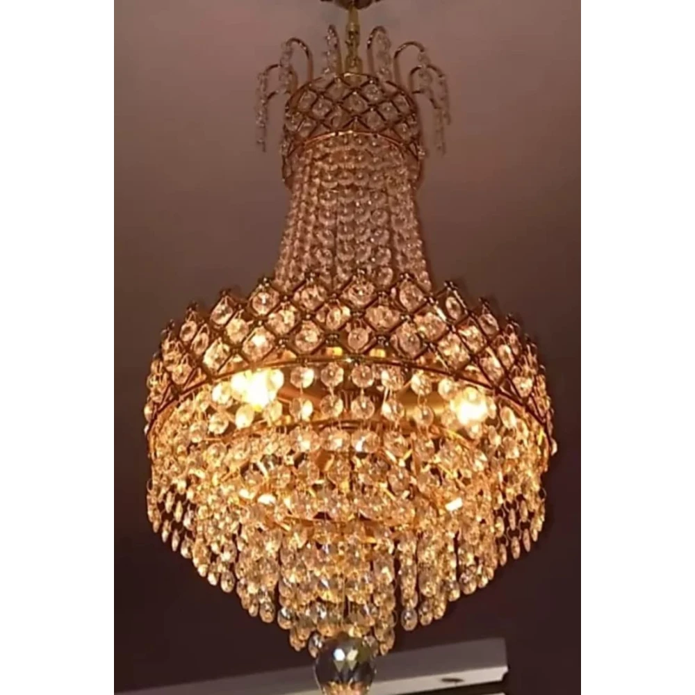 SHRI MAHAL ANTIQUES Crystal Big Size Jhhomar Lamp Ceiling Light for Livng Room/Hall/Bed Room etc Chandelier Ceiling Lamp