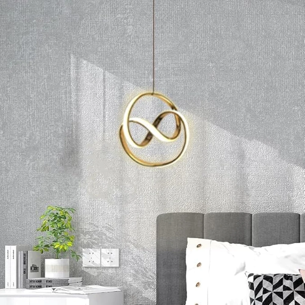 SHRI MAHAL ANTIQUES Curvy Modern Style Led Gold Creative Led Pendant Lamp/Hanging Lamp/Ceiling Light for Bedroom, Living Room, Restaurants, Dining, Coffee Shop, Home and Office.