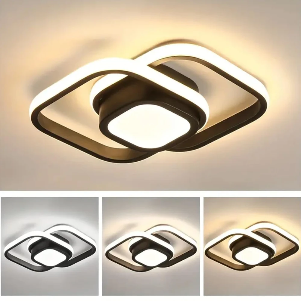 SHRI MAHAL ANTIQUES Modern LED Ceiling Light 24W | Dimmable | Adjustable Color Temperature 3000K-6000K | Flush Mount Acrylic Lamp for Bedroom, Kitchen, Hallway, Entryway, Bathroom (804)