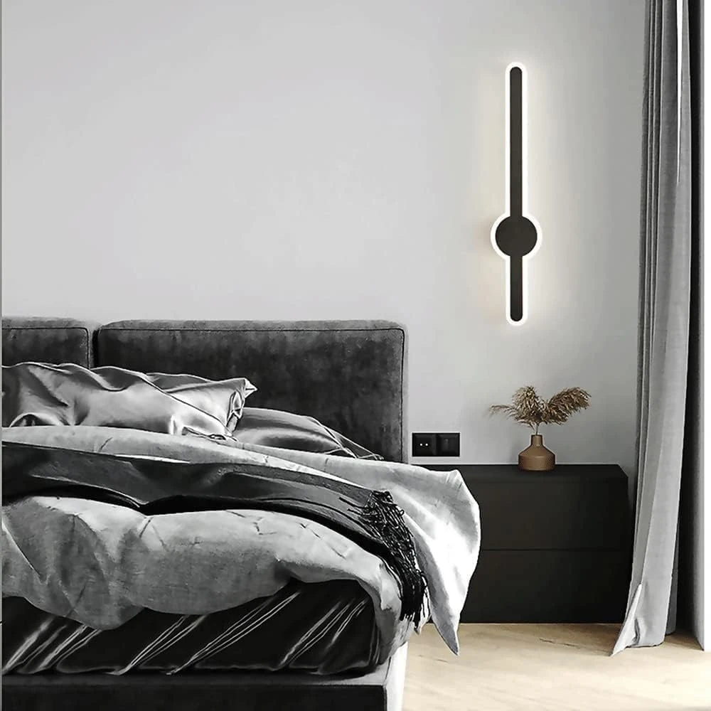 LED Sword Light Behind Black Golden Luxurious Acrylic Wall Lighting | Soft & Bright LED Warm White Fixtures for Bedroom, Living Room, Drawing Room, Kids Room & Bathroom 24Watt 18 Inch - 2 Pack