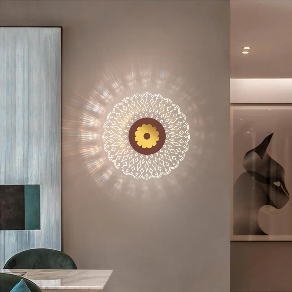SHRI MAHAL ANTIQUES Wall & Ceiling Light, with 3-in-1 LED | Decorative Acrylic Wall Lamp | Modern Wall Sconce for Bedroom, Living Room, Vanity, Kids Room, Home & Office, Hallway, Gifts | Pack of 2