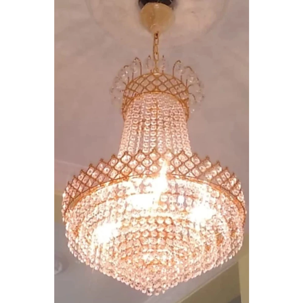 SHRI MAHAL ANTIQUES LED Crystal Big Size Jhhomar Lamp Ceiling Light for Living Room/Hall/Bed Room Hotel Bed Room Restaurant
