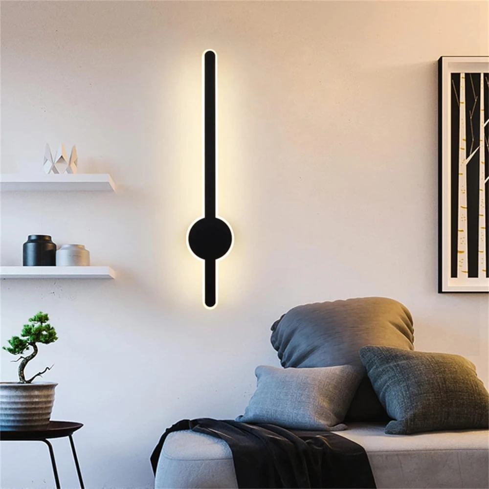 LED Sword Light Behind Black Golden Luxurious Acrylic Wall Lighting | Soft & Bright LED Warm White Fixtures for Bedroom, Living Room, Drawing Room, Kids Room & Bathroom 24Watt 18 Inch - 2 Pack
