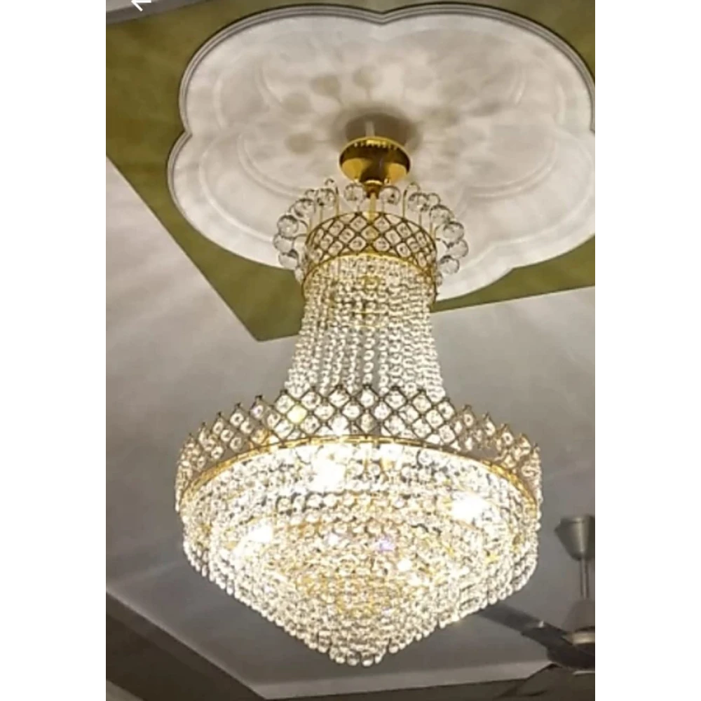 SHRI MAHAL ANTIQUES LED Crystal Big Size Jhhomar Lamp Ceiling Light for Living Room/Hall/Bed Room Ceiling Light