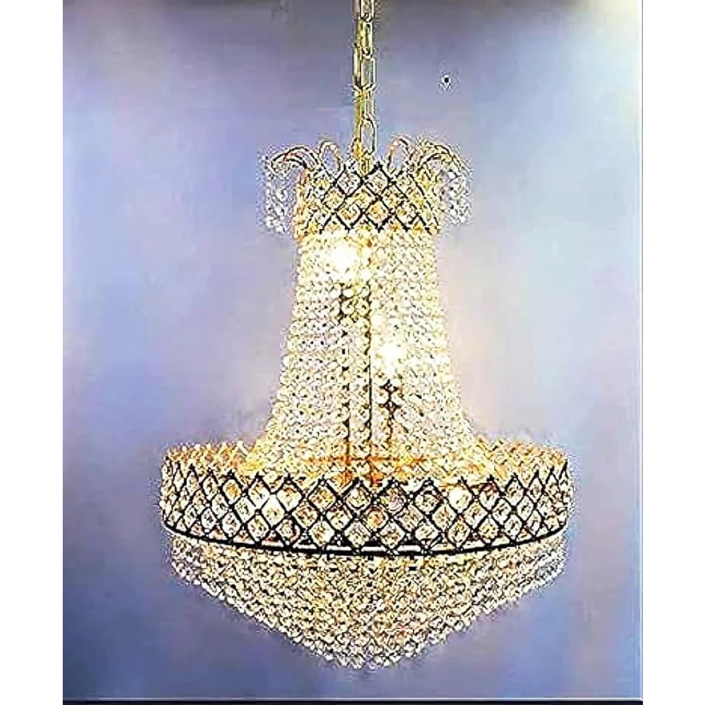SHRI MAHAL ANTIQUES LED Chandelier Ceiling Light in 480 mm for Home Decoration in Living Room, Jhoomar for Hall (with Bulb)