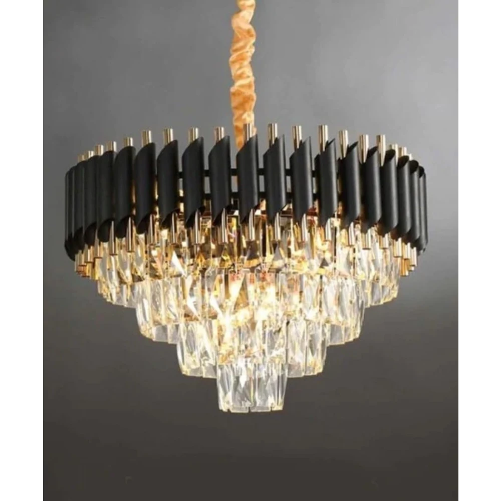 SHRI MAHAL ANTIQUES 600 MM Black Mamba Round Chandelier for Living Room Bed Room Hall Dinning Room Chandelier Ceiling Lamp