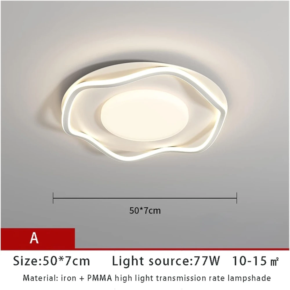 SHRI MAHAL ANTIQUES Ceiling Light Fixture Ceiling Lamp for Bedroom, Modern, Minimalist, Living Room, Main Lamp, Three Color LED Light Source Ceiling Lamp (Color : A)
