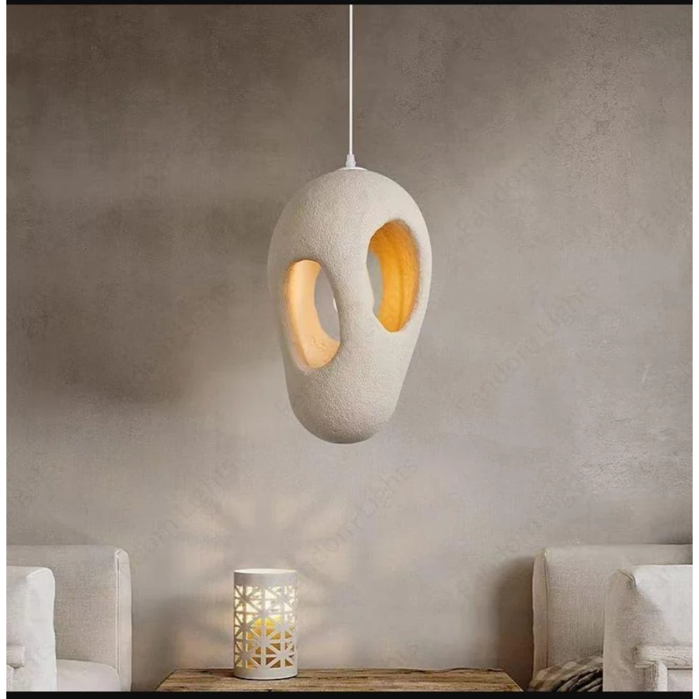 PRMOAGEN White Earthly Wabi Sabi Chandelier for Living Room Bed Room Hall Hotel Restaurant