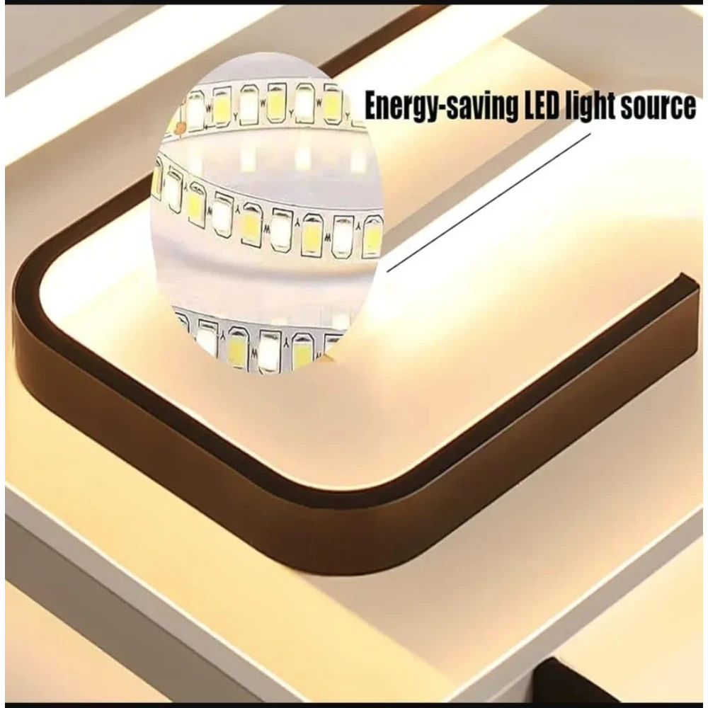 PRMOAGEN Modern Led Ceiling Light Fixture Dimmable with Remote Flush Mount Square 40W Ceiling Lamp for Bedroom Kitchen Salon Living Room Dining Room Office