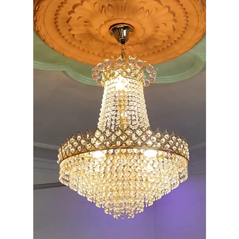 SHRI MAHAL ANTIQUES Crystal Big Size Jhhomar Lamp Ceiling Light for Living Room/Hall/Bed Room