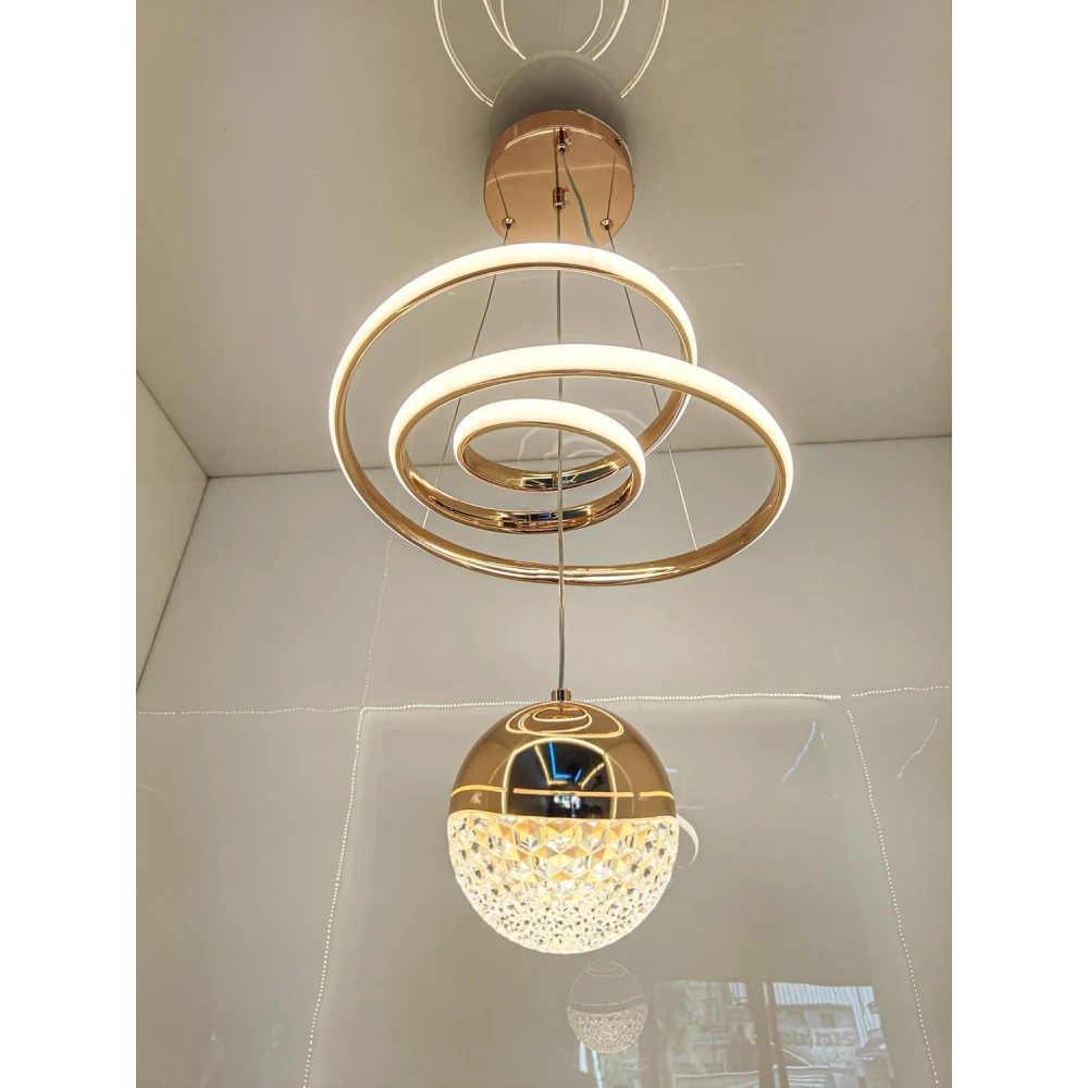 SHRI MAHAL ANTIQUES Fiberglass Vortex Contemporary Chic Profile Pendant Light - LED Hanging Fixture Ideal for Residential and Professional Spaces