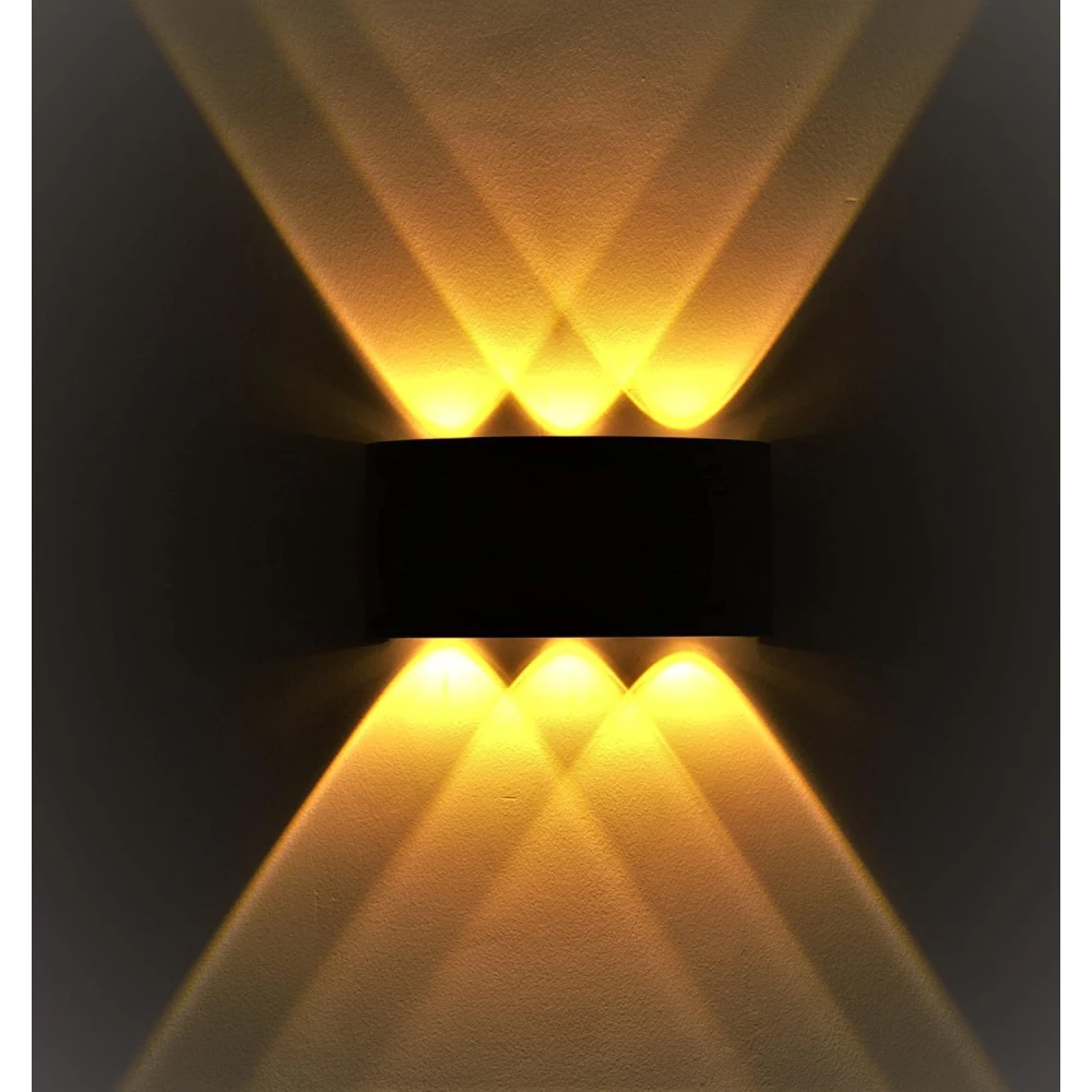 PRMOAGEN LED WALL LAMP UP Down Light Outdoor and Indoor Warm White IP 65 Waterproof 2022 Model(6 Ray)