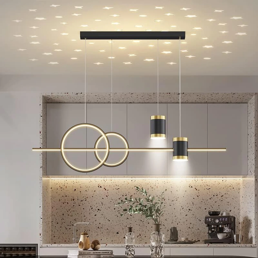 SHRI MAHAL ANTIQUES Modern Chandelier for Dining Table, Living Room, Hall, Height Adjustable (Warm White)