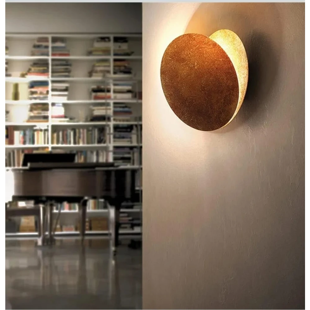 PRMOAGEN Moon Eclipse Wall lamp Creative Corridor Aisle Stairs Bedroom Bedside Living Room TV Background Wall Porch lamp (E H20cm 1PCS)