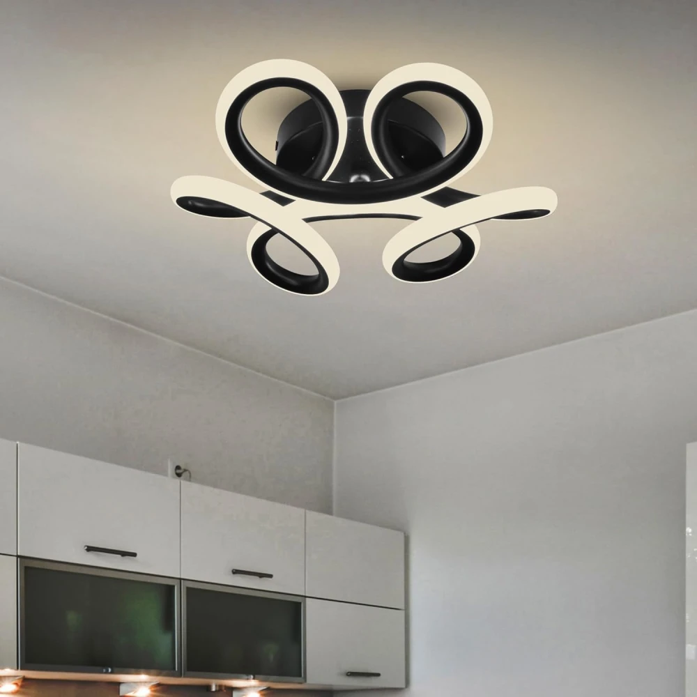 SHRI MAHAL ANTIQUES ® Illiana 22W Modern LED Ceiling Light, Round Wave Design, 3 Color Modes (Warm, Cool & Natural White), Decorative Light for Living Room, Bedroom, Office & Dining Area