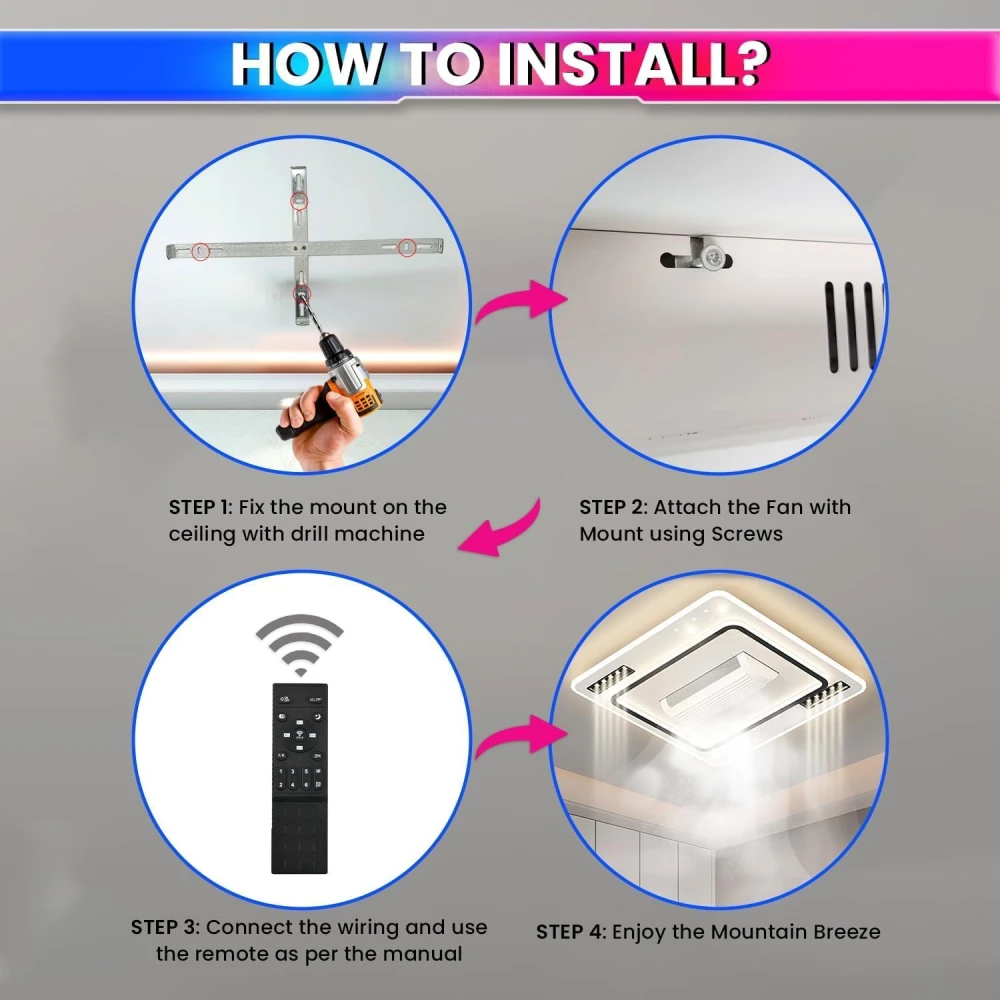 SHRI MAHAL ANTIQUES Smart Bladeless Ceiling Fan with Integrated LED Lighting, Remote Control, Modern Luxury Chandelier Fan for Living Room, Bedroom, Hall, Hotel & Restaurant