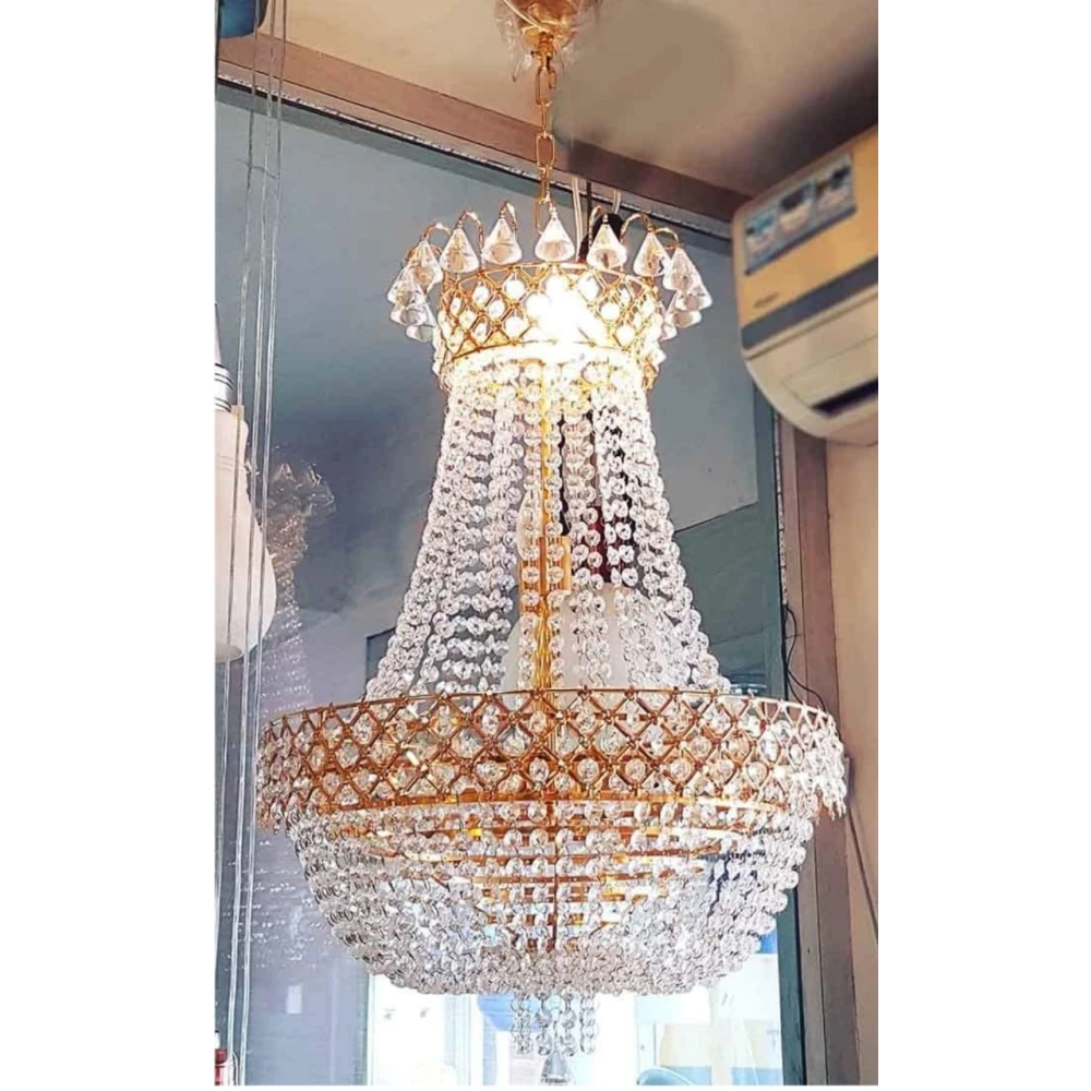 SHRI MAHAL ANTIQUES LED Crystal Chandelier Light Chandelier Ceiling Lamp for Living Room Drawing Room Hotel