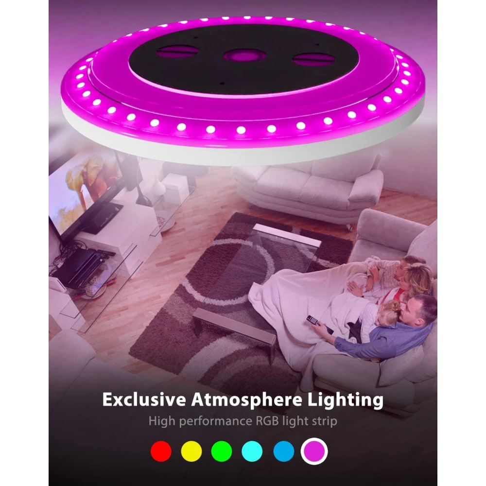 SHRI MAHAL ANTIQUES LED Ceiling Light, Dimmable, 24 W, 3200 lm, RGB Colour Changing, IP54 Waterproof, Bathroom Lamp, 3000 K - 6500 K, Round, Flat Bathroom Ceiling Lamp, for Children's Room, Bedroom