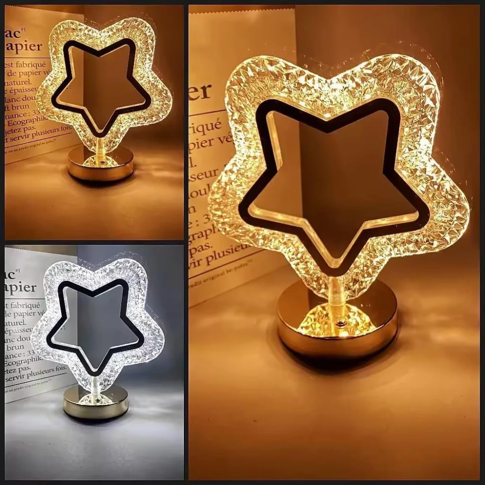 LED Touch Rechargeable Crystal Table Lamp Color Change Bedside Night Light USB Charging (Style 1) BZ_PA_WL 7026
