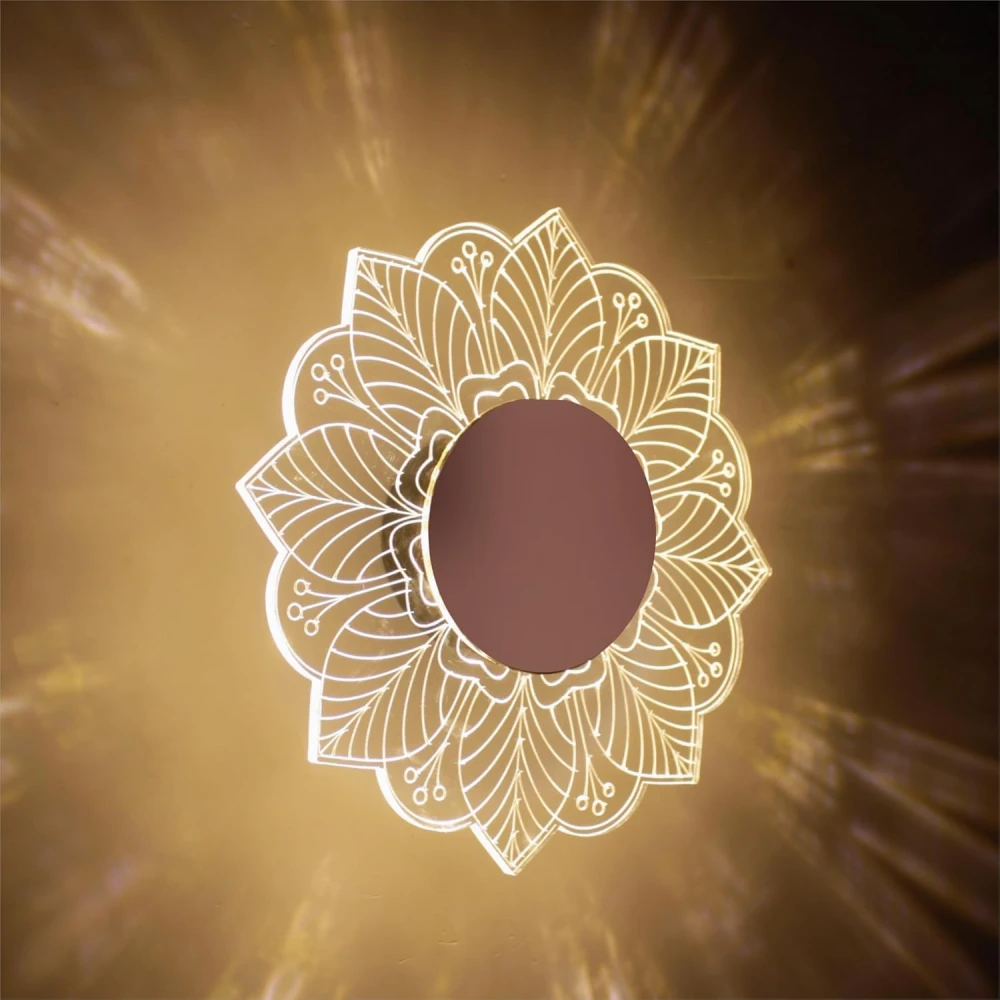 SHRI MAHAL ANTIQUES Flower Wall & Ceiling Light - 3-in-1 LED - Creative Decorative Acrylic Wall Light, Modern Wall Sconces for Bedroom, Living Room, Vanity, Kids Room, Home & Office, Hallway, Gifts