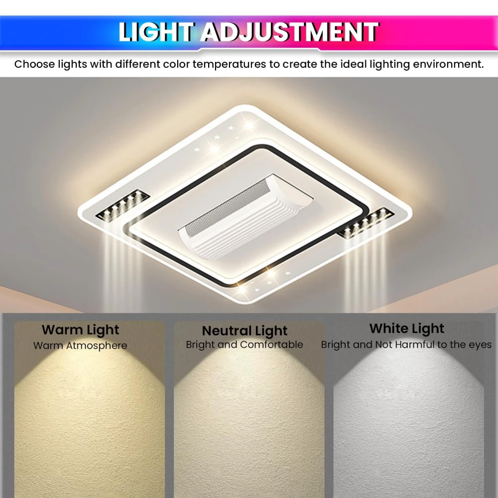 SHRI MAHAL ANTIQUES Smart Luxury Bladeless Ceiling Fan with Integrated LED Lighting | Remote Control | Chandelier for Living Room Bed Room Hall Hotel Restaurant (Design 03)