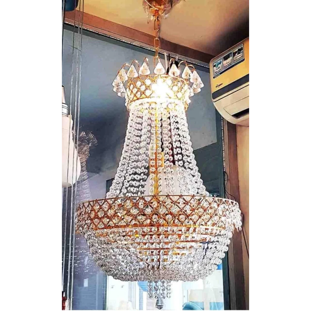 SHRI MAHAL ANTIQUES LED Crystal Chandelier Light Chandelier Ceiling Lamp for Living Room Drawing Room Hotel