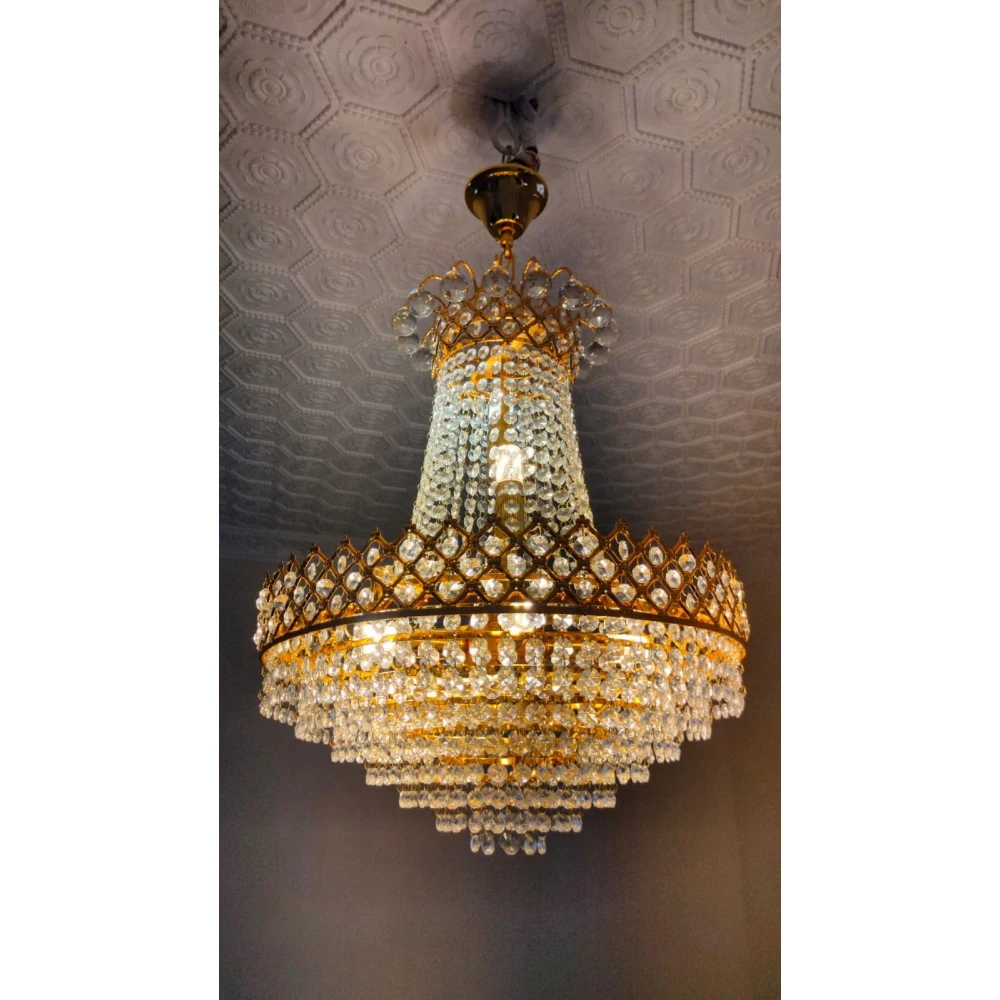 SHRI MAHAL ANTIQUES Crystal Big Size Jhhomar Lamp Ceiling Light for Living Room/Hall/Bed Room etc