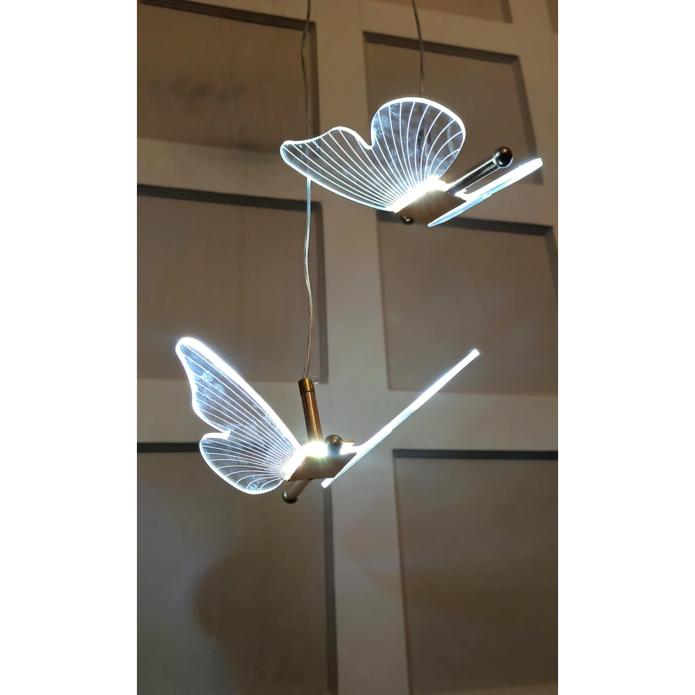 SHRI MAHAL ANTIQUES Light Luxury Butterfly Acrylic Pendant Light Bedroom Decor Living Room Dining Room Hall Decorative