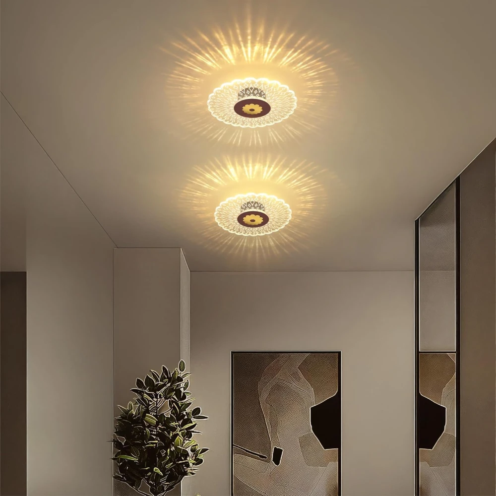 SHRI MAHAL ANTIQUES Wall & Ceiling Light, with 3-in-1 LED | Decorative Acrylic Wall Lamp | Modern Wall Sconce for Bedroom, Living Room, Vanity, Kids Room, Home & Office, Hallway, Gifts | Pack of 2