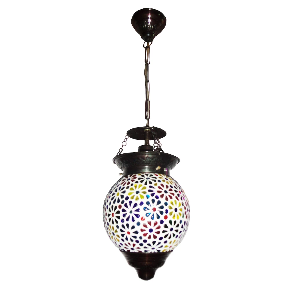SHRI MAHAL ANTIQUES Glass Hanging Light