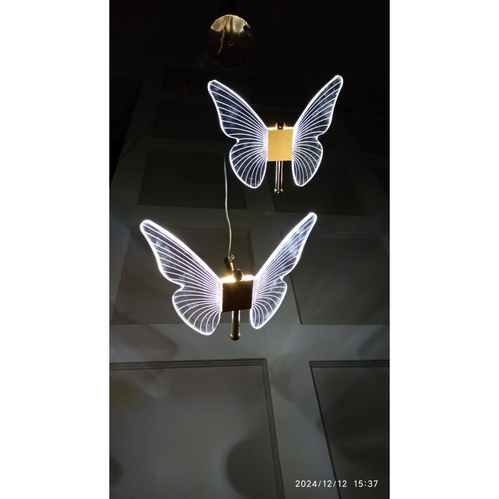 SHRI MAHAL ANTIQUES Light Luxury Butterfly Acrylic Pendant Light Bedroom Decor Living Room Dining Room Hall Decorative