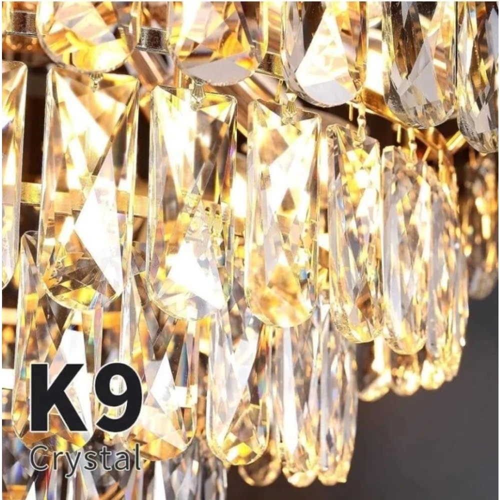 SHRI MAHAL ANTIQUES 300 mm BlackMambaChandelier with Stainless Steel Tube Crystal Chandelier, Chandelier Ceiling Lamp (Gold, Black)