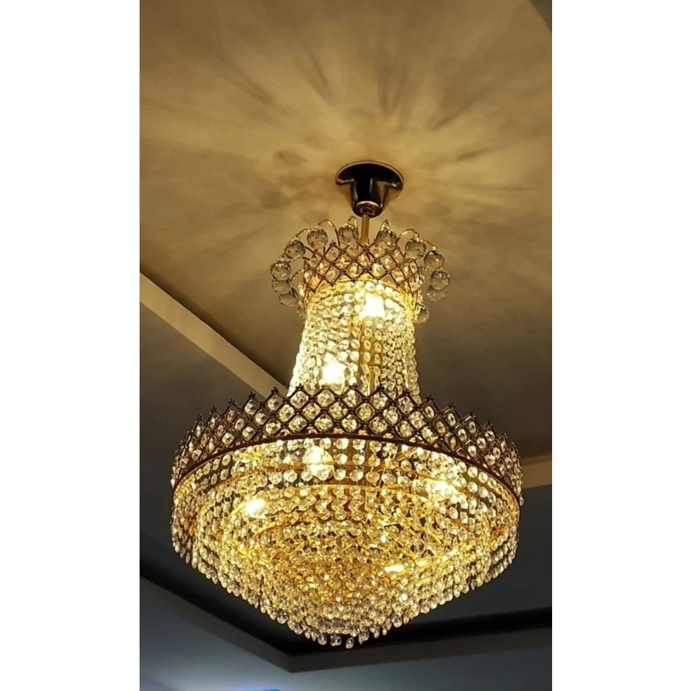 SHRI MAHAL ANTIQUES Crystal Big Size Jhhomar Lamp Ceiling Light for Living Room/Hall/Bed Room