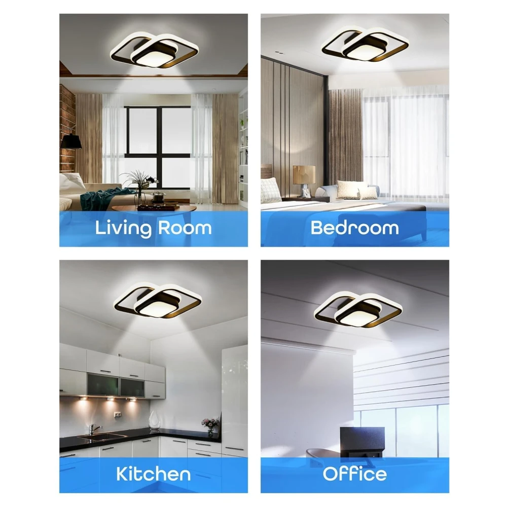 SHRI MAHAL ANTIQUES Modern LED Ceiling Light 24W | Dimmable | Adjustable Color Temperature 3000K-6000K | Flush Mount Acrylic Lamp for Bedroom, Kitchen, Hallway, Entryway, Bathroom (804)