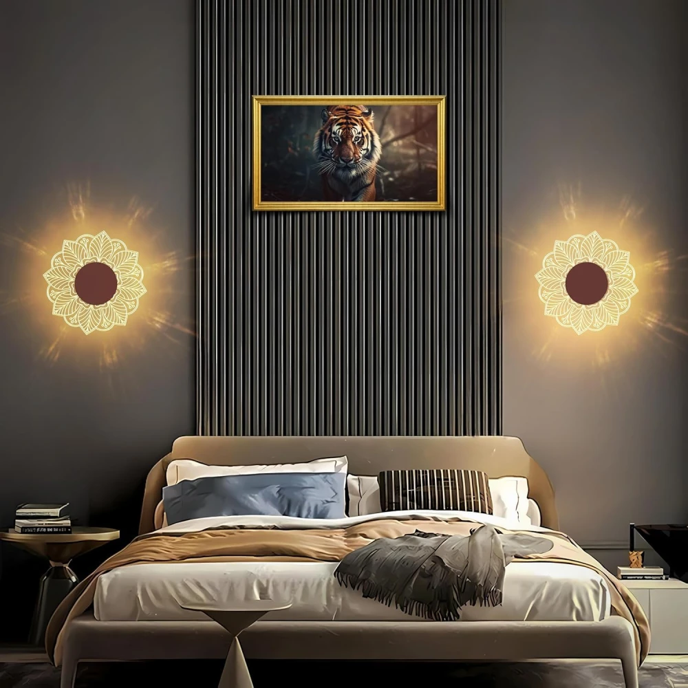 SHRI MAHAL ANTIQUES Flower Wall & Ceiling Light - 3-in-1 LED - Creative Decorative Acrylic Wall Light, Modern Wall Sconces for Bedroom, Living Room, Vanity, Kids Room, Home & Office, Hallway, Gifts