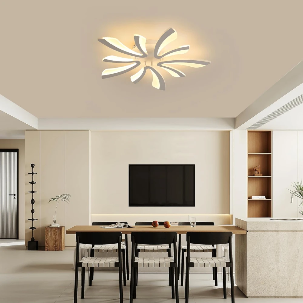 SHRI MAHAL ANTIQUES LED Ceiling Light 50W 5625LM Warm Light 3000K Acrylic Lamp with Remote for Living Room, Bedroom, with Remote