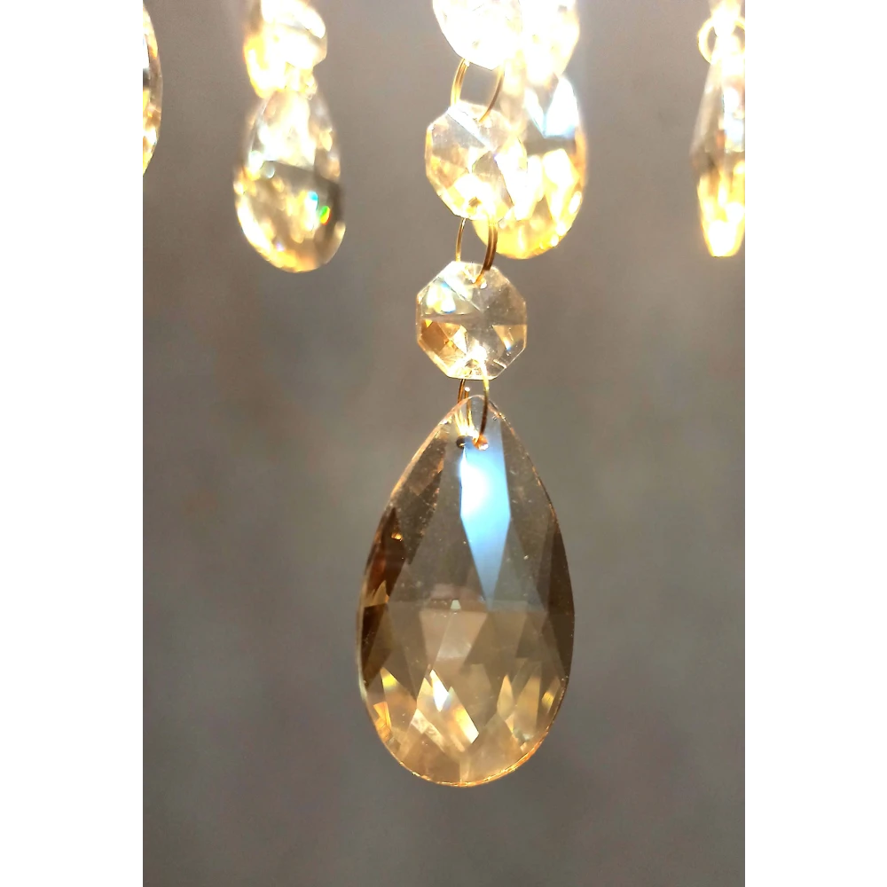 SHRI MAHAL ANTIQUES New Style Golden Crystal Best for Living Room Bed Room Drawing Room Office Chandelelier