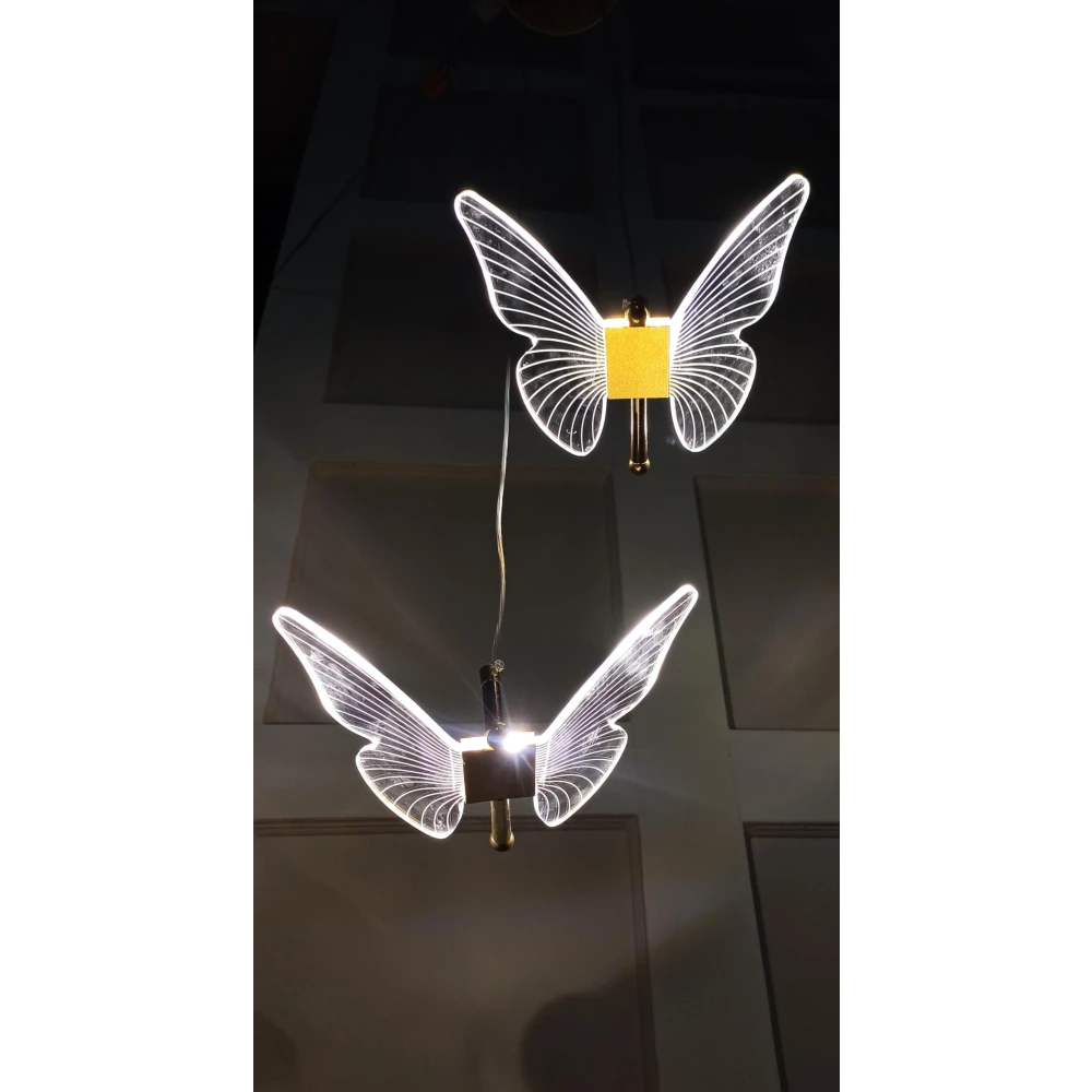 SHRI MAHAL ANTIQUES Light Luxury Butterfly Acrylic Pendant Light Bedroom Decor Living Room Dining Room Hall Decorative