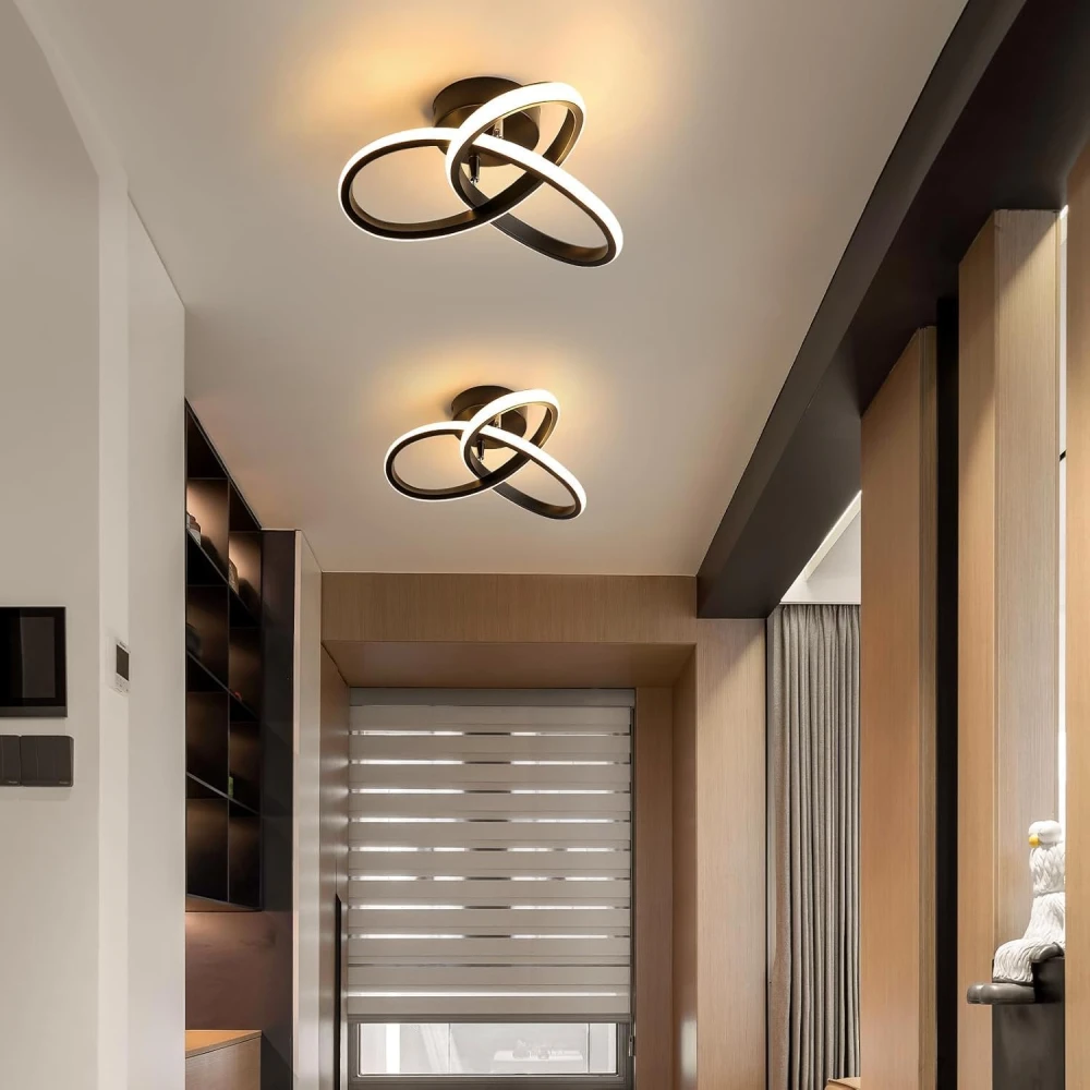 SHRI MAHAL ANTIQUES Acrylic Modern Dimmable LED Ceiling Light, Modern Flush Mount Fixture with Adjustable Light, Three Color Dimming for Bedroom, Living Room, and Dining Room, Black (Ceiling Light