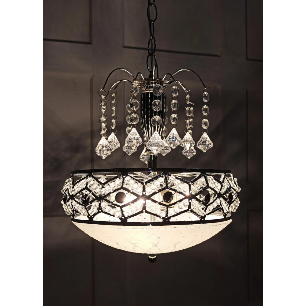 SHRI MAHAL ANTIQUES Crystal Big Size Jhumar Ceiling Light for Living Room/Hall/Bed Room Ceiling Light Ceiling Lamp