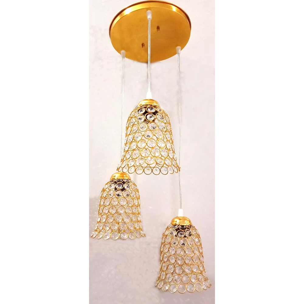 SHRI MAHAL ANTIQUES® Crystal & Steel Made Hanging Light