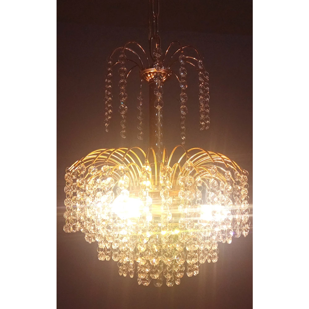 SHRI MAHAL ANTIQUES CL-1714 Ceiling Lamp jHHOMAR Chandelier Chandelier Ceiling Lamp CL 1714 Glass Crystal Big Size Jhhomar with Triple led Bulb Lamp Ceiling Light for