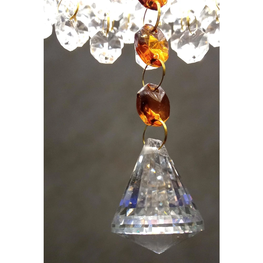 SHRI MAHAL ANTIQUES LED Crystal Big Size Jhumar Lamp Ceiling Light for Living Room/Hall/Bed Room