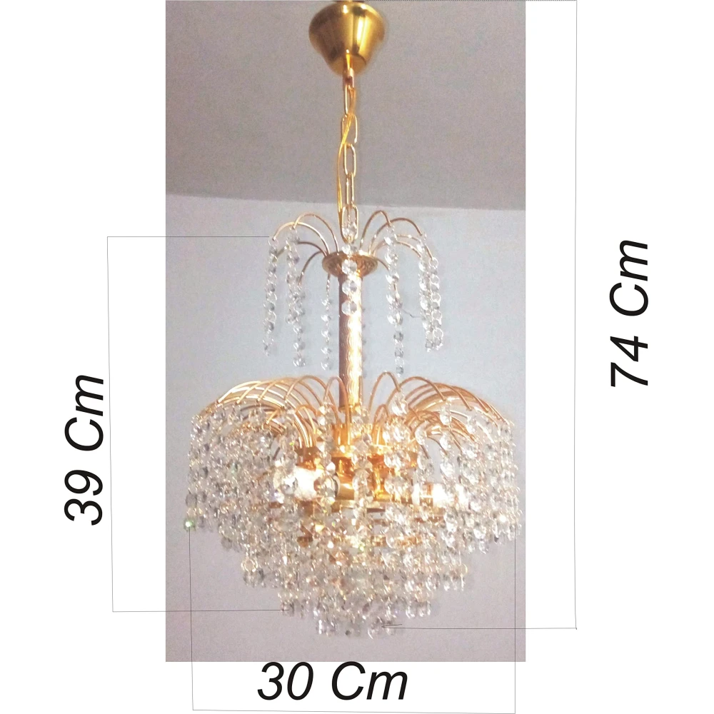 SHRI MAHAL ANTIQUES CL-1714 Ceiling Lamp jHHOMAR Chandelier Chandelier Ceiling Lamp CL 1714 Glass Crystal Big Size Jhhomar with Triple led Bulb Lamp Ceiling Light for