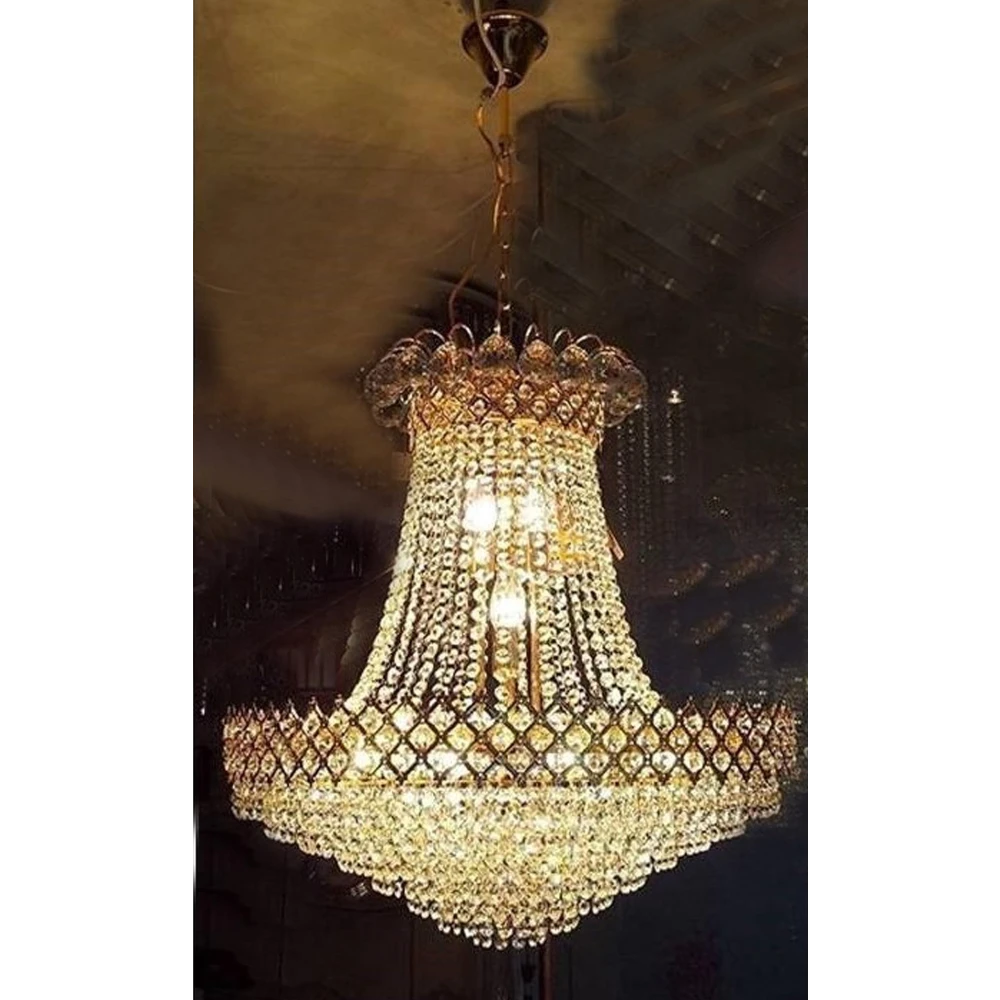 SHRI MAHAL ANTIQUES LED Crystal Chandelier Light for Living Room Bed Room Hall