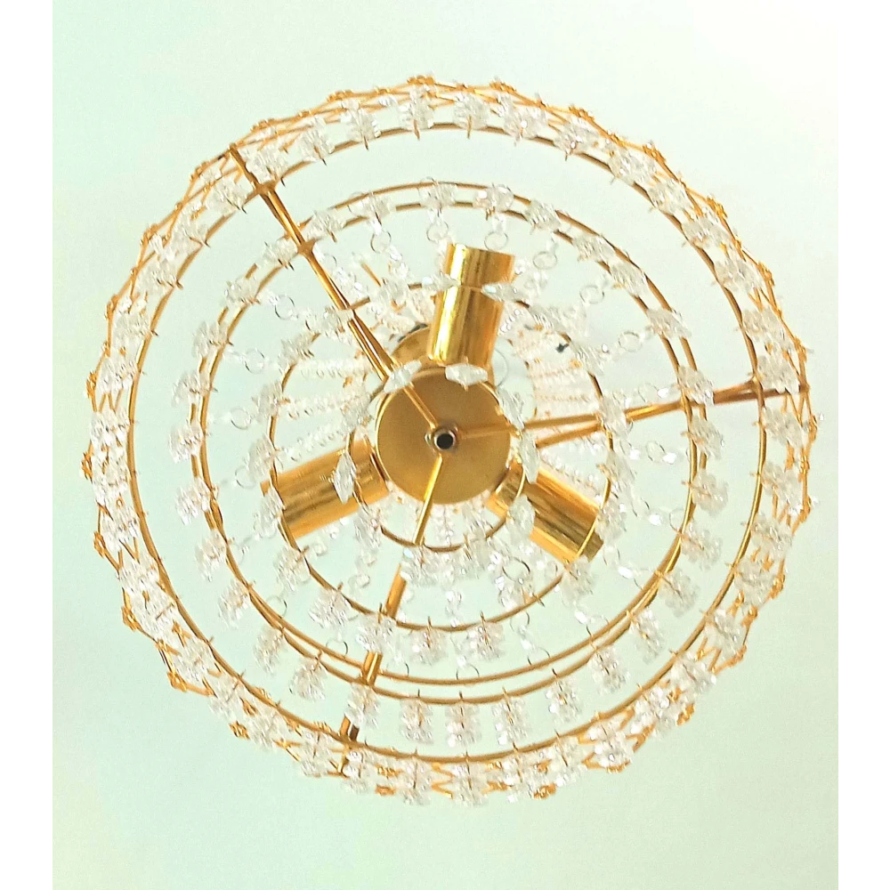 SHRI MAHAL ANTIQUES Crystal Big Size Jhumar Ceiling Light for Living Room/Hall/Bed Room Chandelier Ceiling Lamp