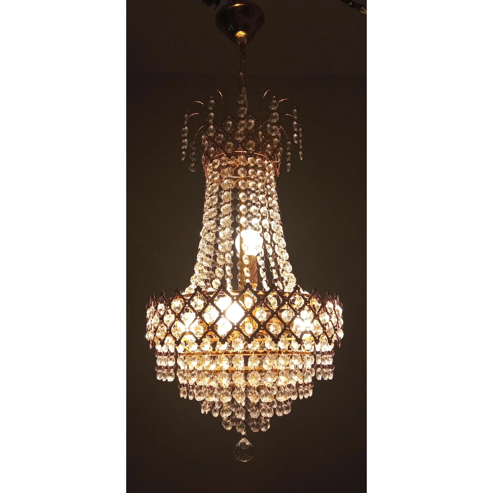 SHRI MAHAL ANTIQUES Crystal Big Size Jhumar Ceiling Light for Living Room/Hall/Bed Room Ceiling Lamp