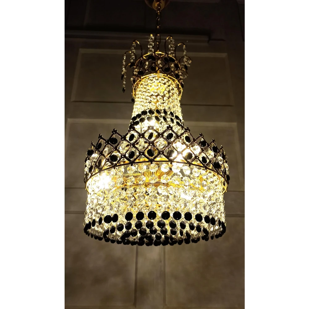 PRMOAGEN LED Big Crystal Chandelier Jhumar Light for Living Room Bed Room Hall Decorative