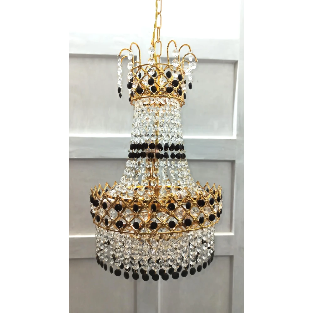 PRMOAGEN LED Big Crystal Chandelier Jhumar Light for Living Room Bed Room Hall Decorative