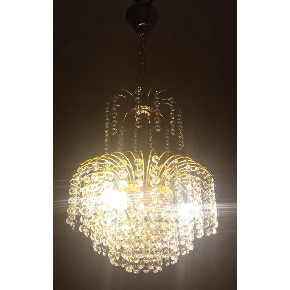 SHRI MAHAL ANTIQUES CL-1714 Ceiling Lamp jHHOMAR Chandelier Chandelier Ceiling Lamp CL 1714 Glass Crystal Big Size Jhhomar with Triple led Bulb Lamp Ceiling Light for